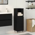 Armoire de salle de bain  Noir Chêne 30x30x100 cm Bois aggloméré
