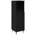 Armoire de salle de bain  Noir Chêne 30x30x100 cm Bois aggloméré