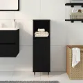 Armoire de salle de bain  Noir Chêne 30x30x100 cm Bois aggloméré