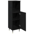 Armoire de salle de bain  Noir Chêne 30x30x100 cm Bois aggloméré