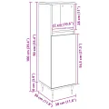 Armoire de salle de bain  Noir Chêne 30x30x100 cm Bois aggloméré