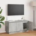 Meuble TV béton gris 100x38x49 cm Bois d'ingénierie