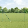 Clôture en maillon de chaîne avec 7 poteaux à pointe 1.5x10 m en acier galvanisé