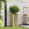 Jardinière avec Doublure 33x33x65 cm Bois Imprégné Pin