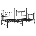 Cadre de lit jumeau avec lit gigogne Noir 100x200 cm Acier