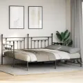 Cadre de lit jumeau avec lit gigogne Noir 100x200 cm Acier
