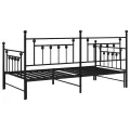 Cadre de lit jumeau avec lit gigogne Noir 100x200 cm Acier
