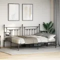 Cadre de lit de jour avec lit gigogne Noir 75x190 cm en acier