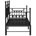 Cadre de lit de jour avec lit gigogne Noir 75x190 cm en acier