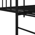 Cadre de lit de jour avec lit gigogne Noir 75x190 cm en acier