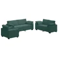 Ensemble de canapés 3 pcs avec coussins Vert foncé Velours