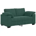 Ensemble de canapés 3 pcs avec coussins Vert foncé Velours