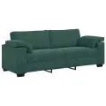 Ensemble de canapés 3 pcs avec coussins Vert foncé Velours