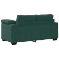 Ensemble de canapés 3 pcs avec coussins Vert foncé Velours