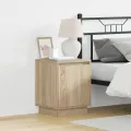 Table de chevet avec lumières LED Chêne Sonoma 39x34,5x50 cm