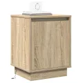 Table de chevet avec lumières LED Chêne Sonoma 39x34,5x50 cm