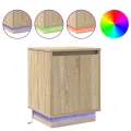 Table de chevet avec lumières LED Chêne Sonoma 39x34,5x50 cm