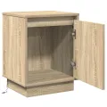 Table de chevet avec lumières LED Chêne Sonoma 39x34,5x50 cm