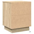 Table de chevet avec lumières LED Chêne Sonoma 39x34,5x50 cm