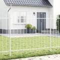 Clôture de jardin  avec sommet en arceau blanc 10,2x1,5 m en acier