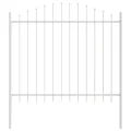 Clôture de jardin  avec sommet en arceau blanc 10,2x1,5 m en acier
