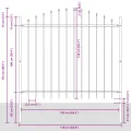 Clôture de jardin  avec sommet en arceau blanc 10,2x1,5 m en acier