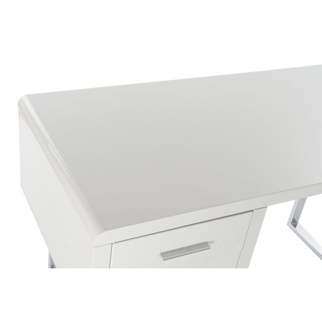 Desk DKD Home Decor White Silver Metal MDF Wood 120 x 55 x 76 cm