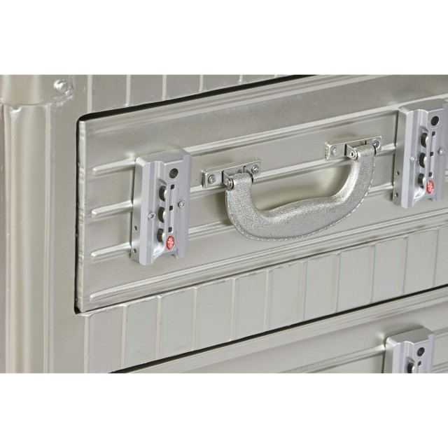 Nachtkastje Home ESPRIT Zilverkleurig Metaal Hout MDF 46 x 39 x 63 cm