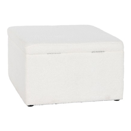 Panca Home ESPRIT Bianco Poliestere Legno MDF 60 x 60 x 36 cm 2