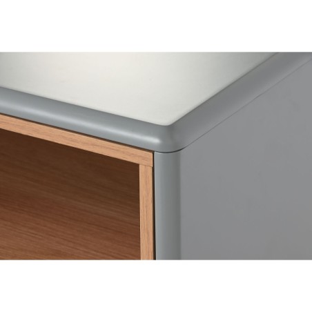 Comodino Home ESPRIT Azzurro Grigio Naturale Legno MDF 48 x 40 x 55 cm