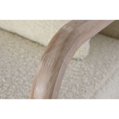 Sedia a Dondolo Home ESPRIT Bianco Naturale Legno d'albero della gomma