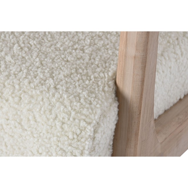 Sedia a Dondolo Home ESPRIT Bianco Naturale Legno d'albero della gomma