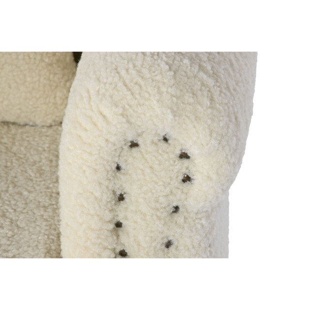 Leunstoel Home ESPRIT Wit Natuurlijk Rubberwood 73 X 65 X 87 cm