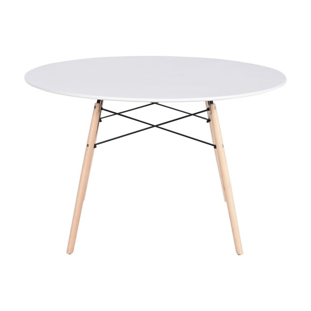 Table de Salle à Manger Home ESPRIT Blanc Noir Naturel Bouleau Bois M