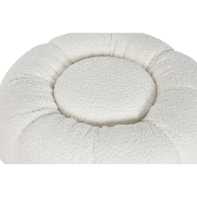Poggiapiedi Home ESPRIT Bianco Poliestere Metallo 65 x 65 x 35 cm