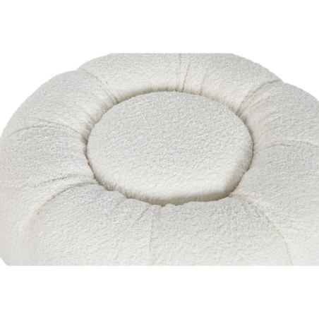 Poggiapiedi Home ESPRIT Bianco Poliestere Metallo 65 x 65 x 35 cm