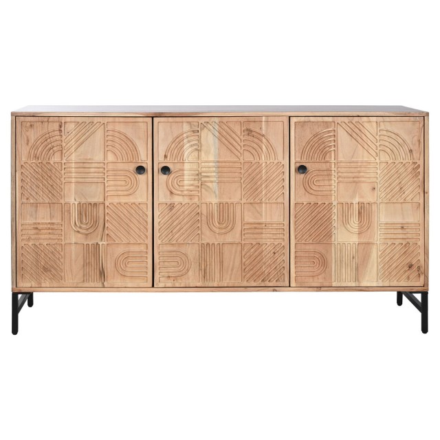 Sideboard Home ESPRIT Brown Black Metal Acacia 145 x 40 x 80 cm