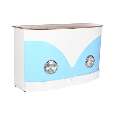 Mueble bar Home ESPRIT Blanco Marrón Turquesa 157 x 52 x 90 cm