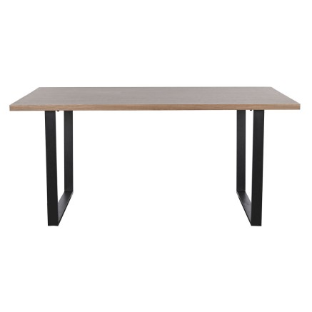 Tavolo da Pranzo Home ESPRIT Marrone Nero Ferro Legno MDF 160 x 90 x 7
