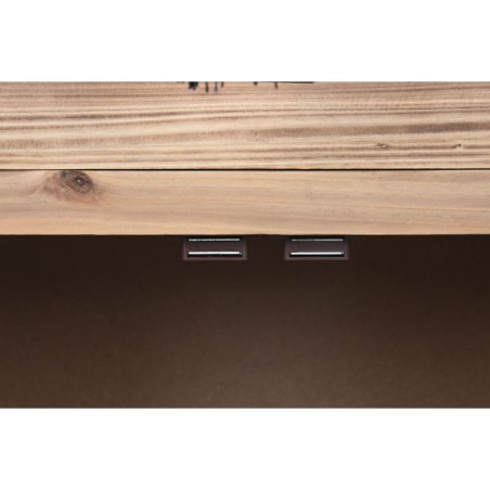 Mesita de Noche Home ESPRIT Negro Natural Madera de abeto Madera MDF 4