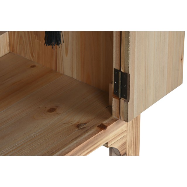 Nachtkastje Home ESPRIT Zwart Natuurlijk Sparrenhout Hout MDF 45 x 34