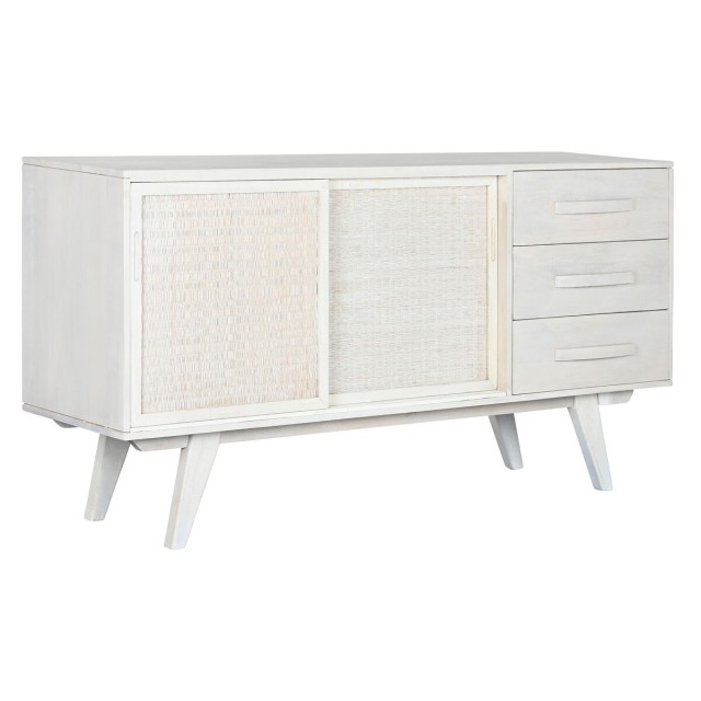 Buffet Home ESPRIT Blanc Rotin Bois de manguier 155 x 40 x 80 cm
