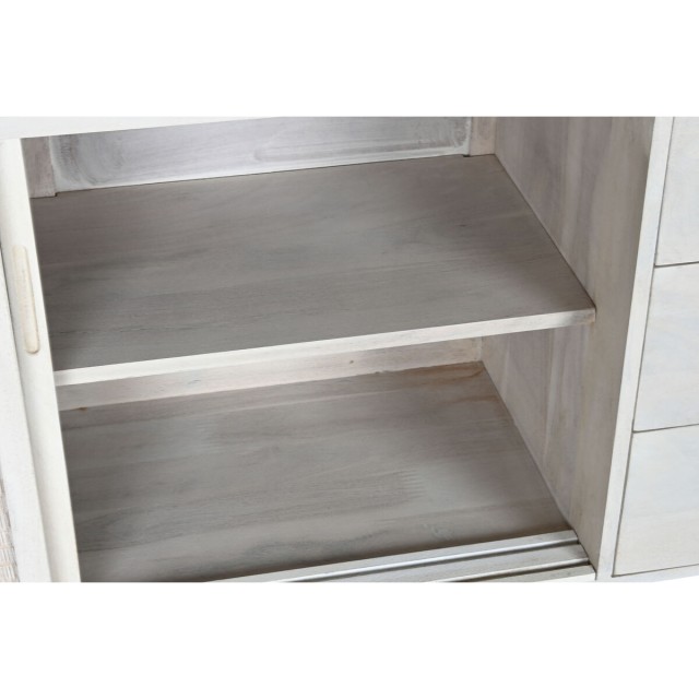 Anrichte Home ESPRIT Weiß Rattan Mango-Holz 155 x 40 x 80 cm