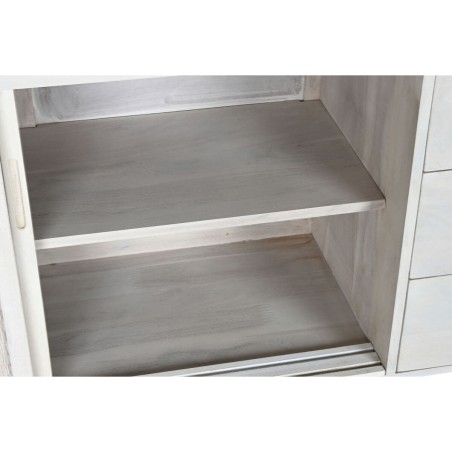 Sideboard Home ESPRIT White Rattan Mango wood 155 x 40 x 80 cm