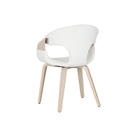 Silla de Comedor Home ESPRIT Blanco Poliéster Madera 55,5 x 67,5 x 80
