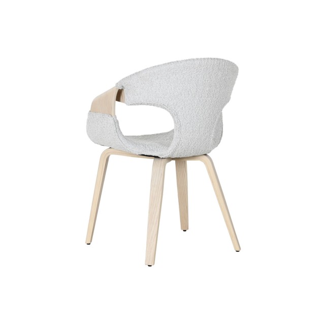 Chaise de Salle à Manger Home ESPRIT Gris Polyester Bois 55,5 x 67,5