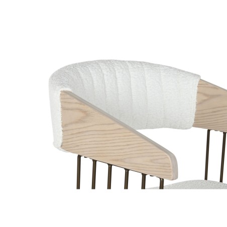 Chaise de Salle à Manger Home ESPRIT Blanc Polyester Bois 51 x 55 x 7
