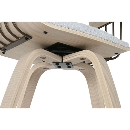 Keukenstoel Home ESPRIT Grijs Polyester Hout 51 x 55 x 91 cm 2