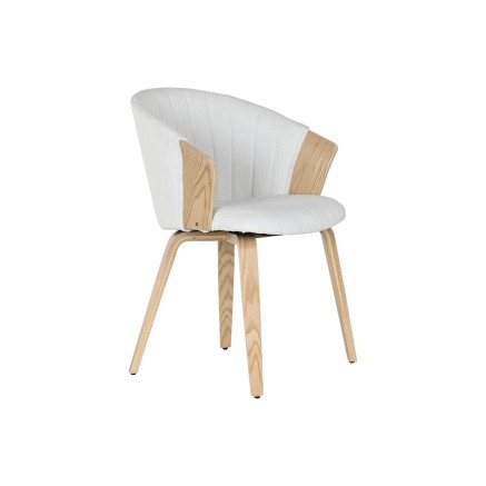 Chaise de Salle à Manger Home ESPRIT Blanc Polyester Bois 60 x 57,5 x