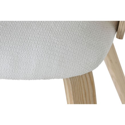 Silla de Comedor Home ESPRIT Blanco Poliéster Madera 60 x 57,5 x 79 c 2